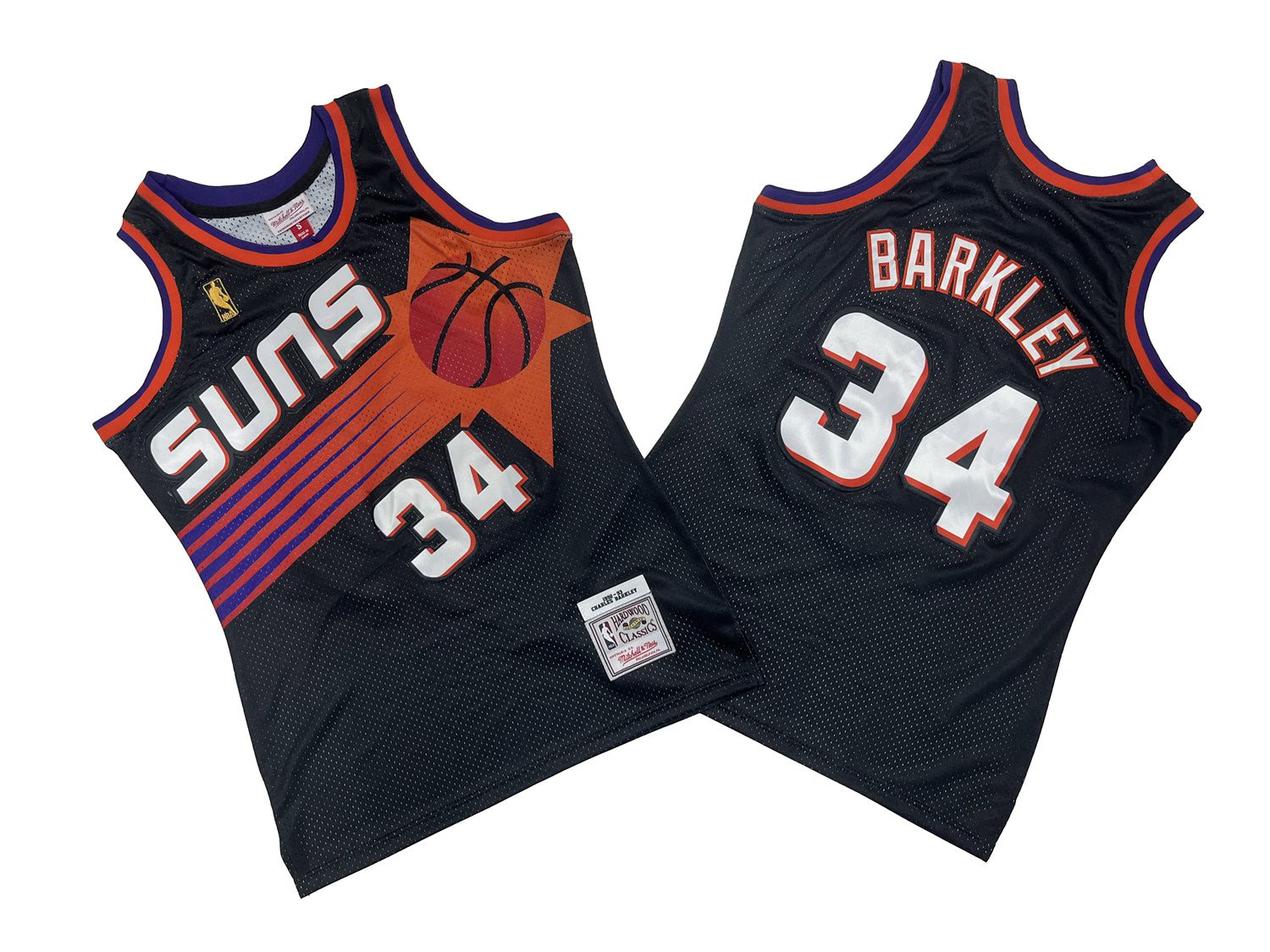 Men Phoenix Suns #34 Barkley Black Throwback NBA Jersey